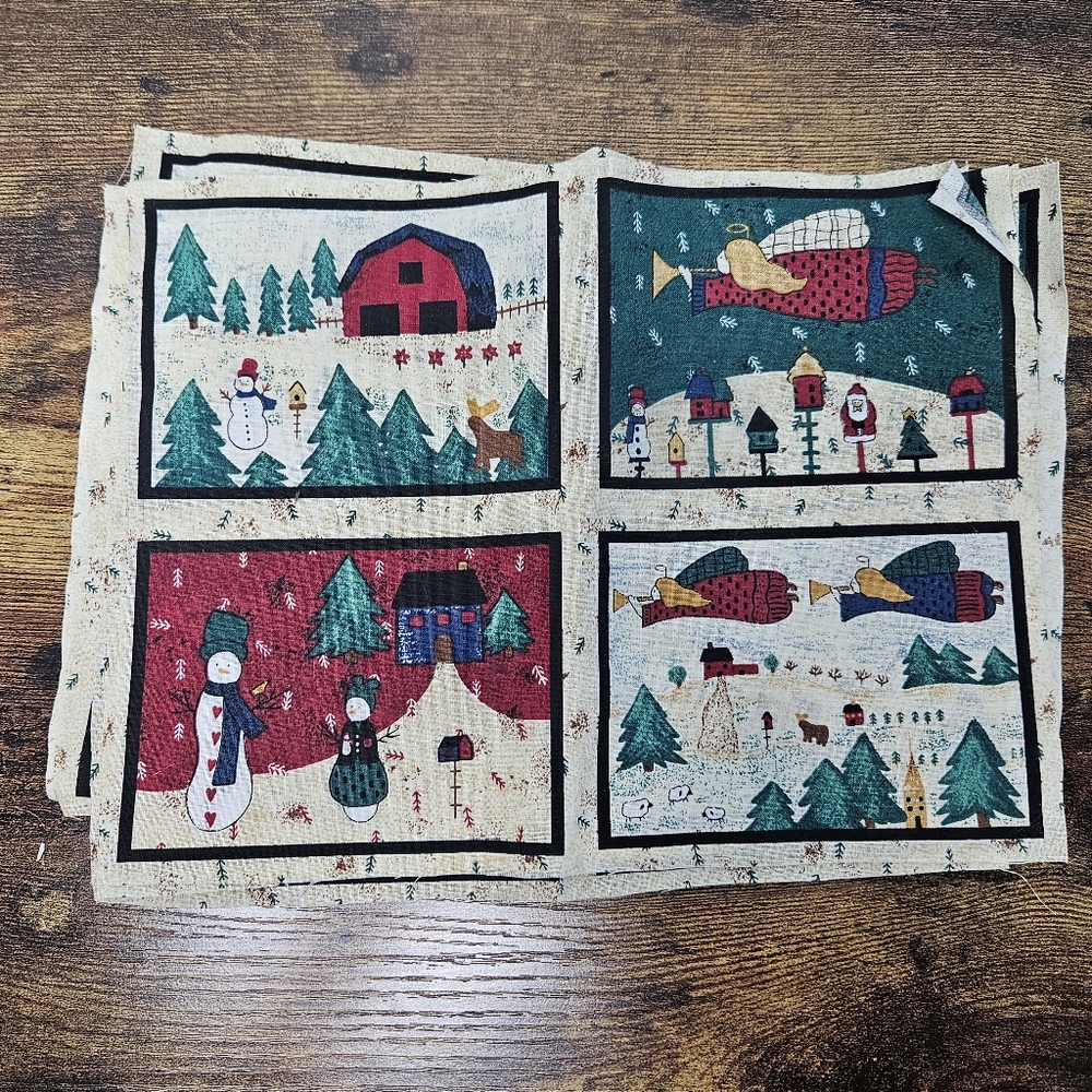 Christmas Plaid Appliques AND Quilt Fabric Countrycore Grannycore 90s Crafts - Picture 2 of 16